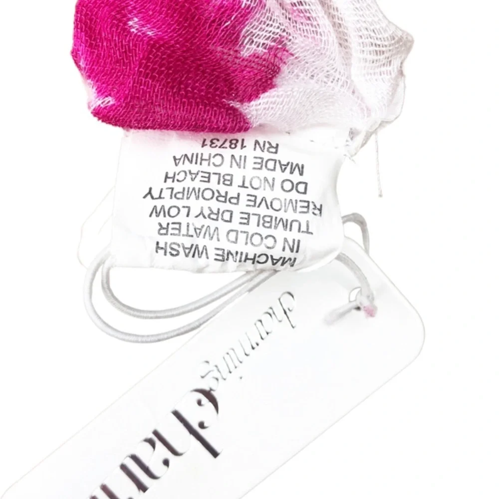 New Charming Charlie‎ Infinity Scarf Pink White Tie Dye Viscose Lightweight